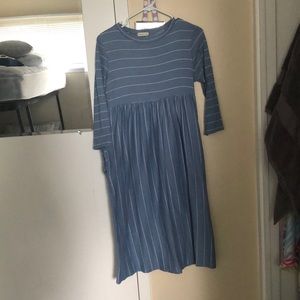 Blue dress w/ white pin stripes
